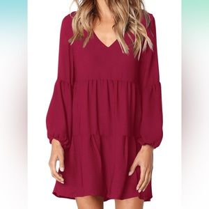 Maroon Game Day Long Sleeve Tunic Dress